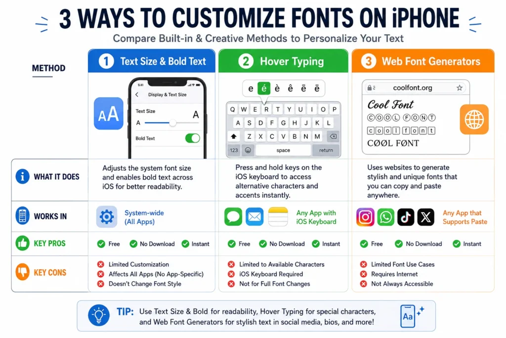 Screenshot showing iPhone Messages keyboard with Aa formatting icon and font 
menu open displaying list of available fonts to select from for text 
formatting