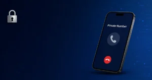 Smartphone displaying Private Number on outgoing call screen representing how to hide phone number when calling for privacy