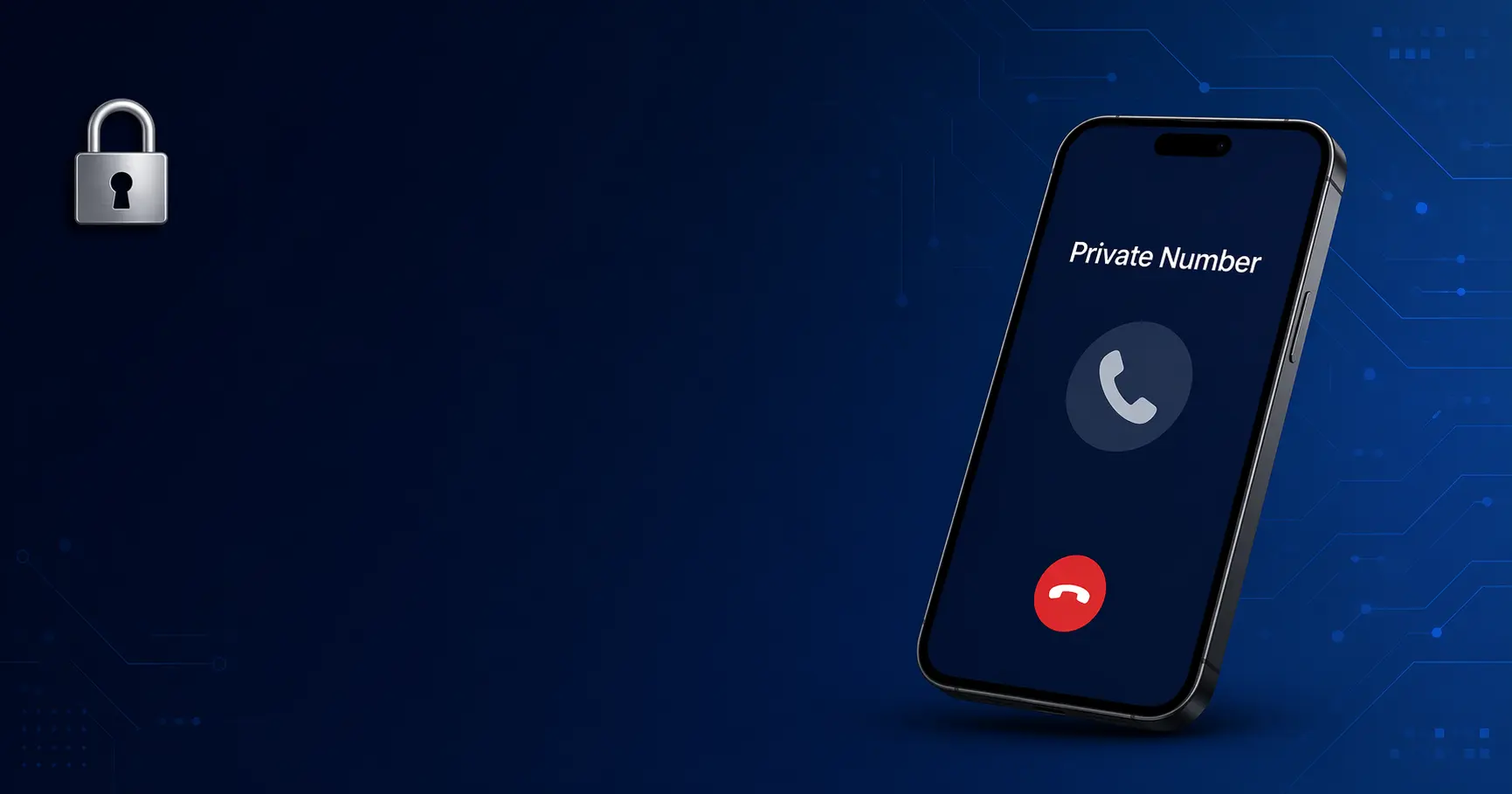 Smartphone displaying Private Number on outgoing call screen representing how to hide phone number when calling for privacy