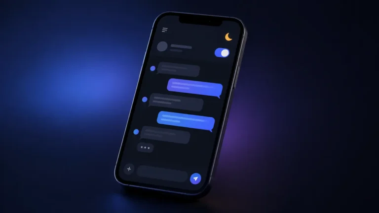 Instagram message dark mode enabled on a smartphone screen with dark chat theme